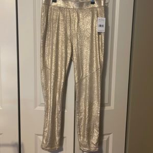 Free People Gold Leggings